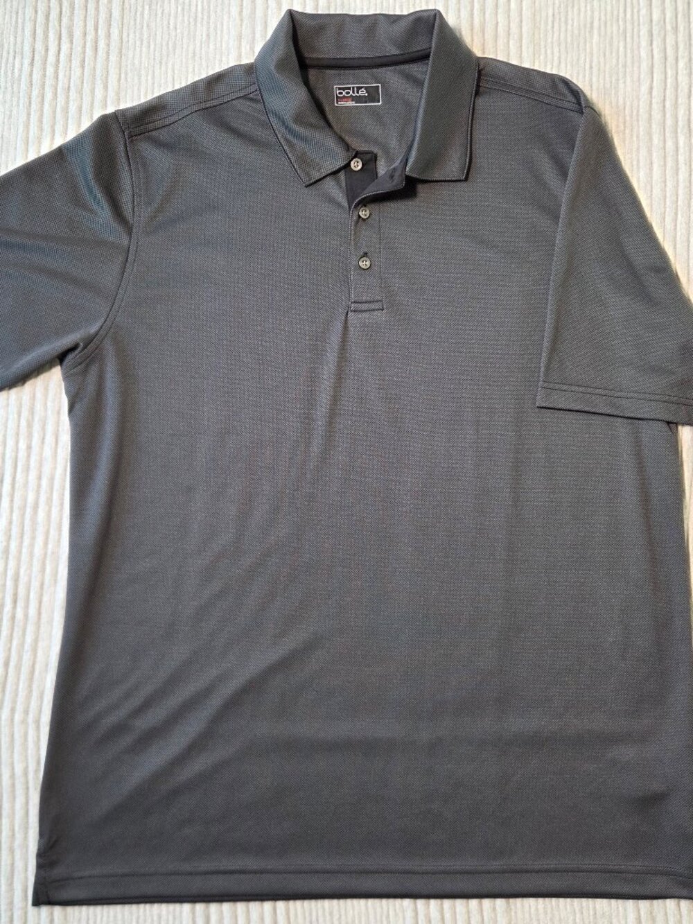 Bolle Golf Polo Shirt Men's XL Gray Performance Short Sleeve Athletic Golf Casua